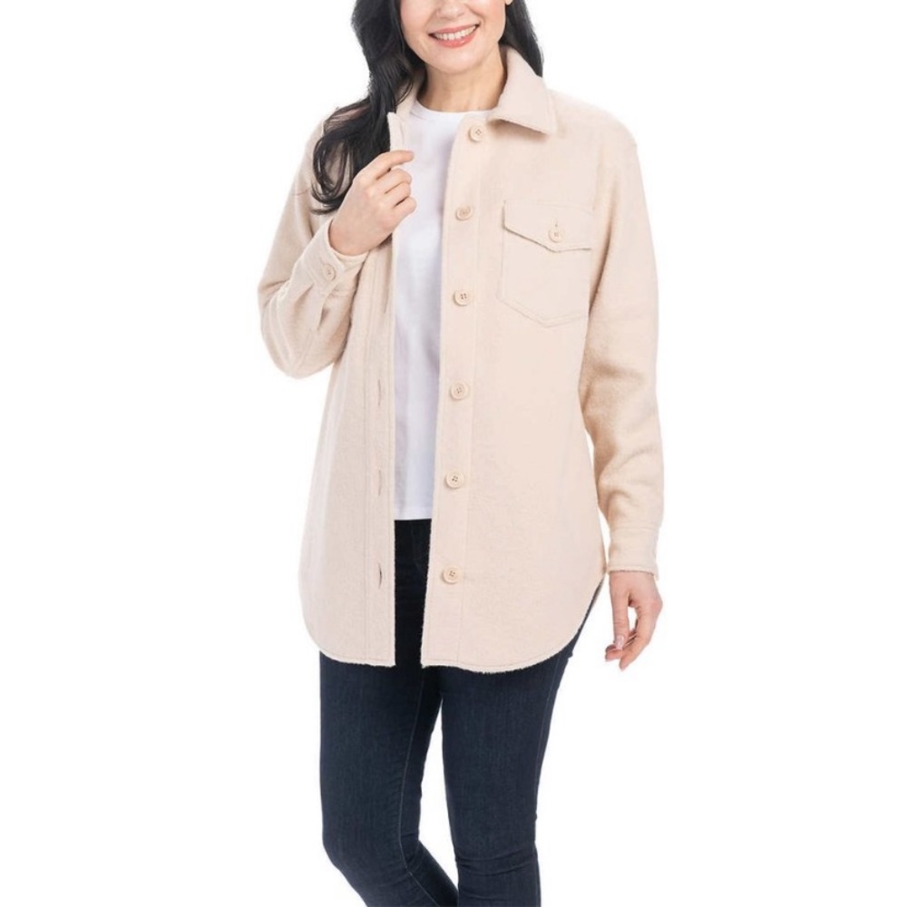 Hilary Radley Ladies' Shirt Jacket - cream, XXL